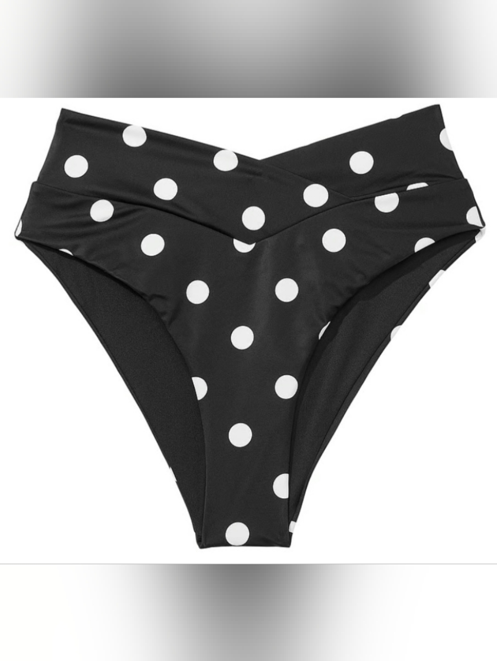 S VS Swim High Waist Cheeky Bikini Bottom Black Dot